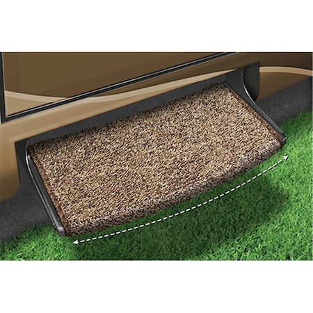 Prest-O-Fit 22 in. Wrapround Radius Step Rug - Brown POF2-0201